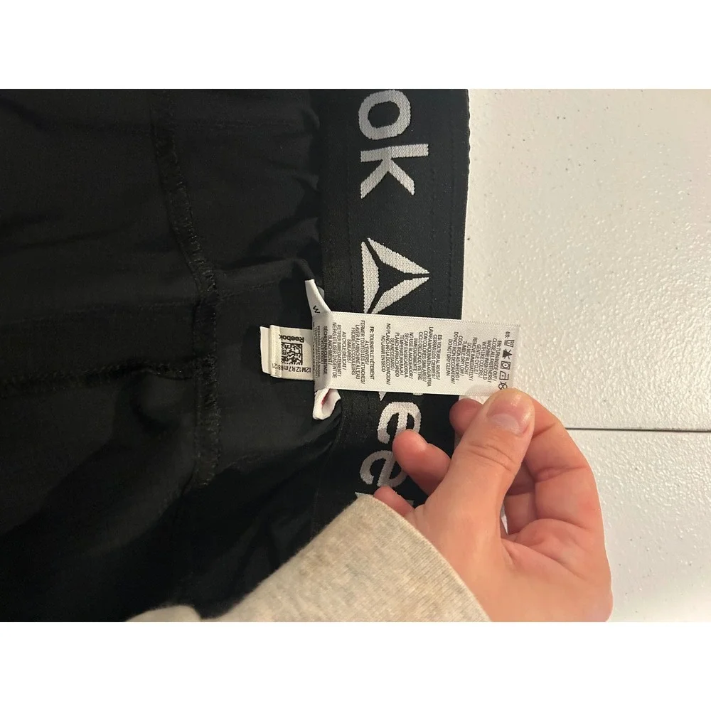Reebok Mens Black Athletic Training Shorts Elastic Logo Waistband 3XL REH223SH35